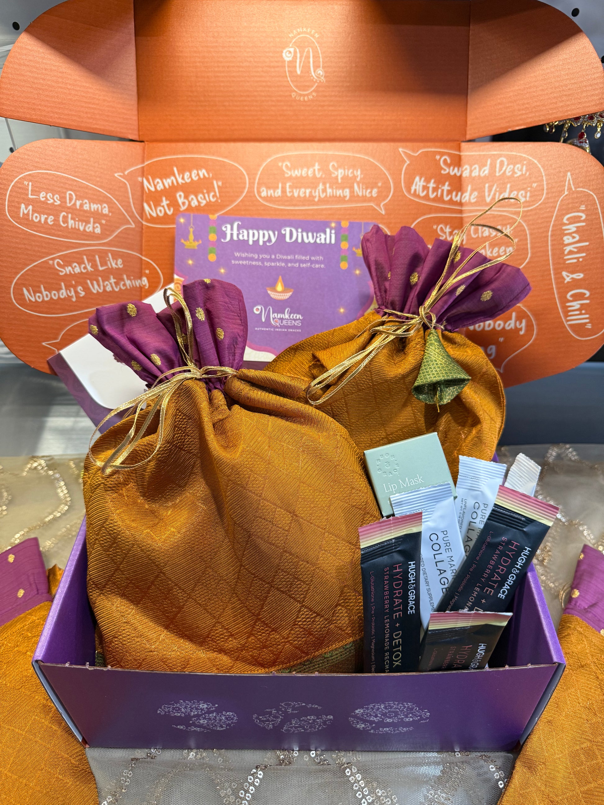 ✨ Diwali Ladoo Lovers Bundle – 2 Limited Edition Gold tin + Potli bag