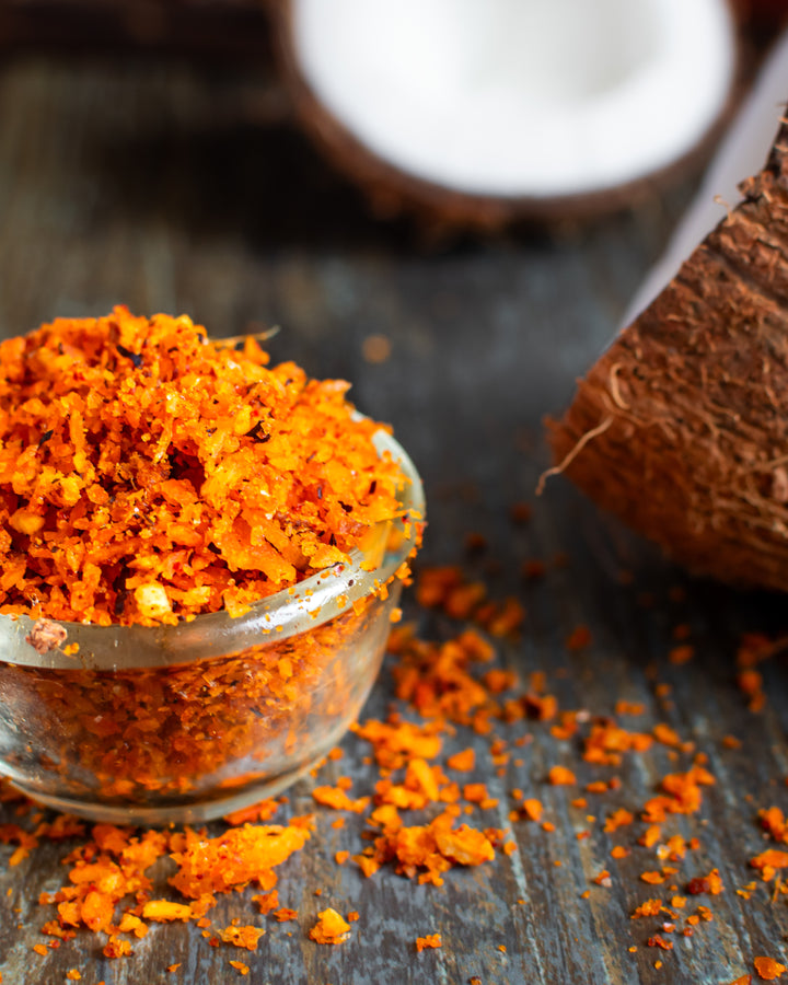 Dry Coconut Chutney (कोल्हापुरी नारियल की सूखी चटनी)